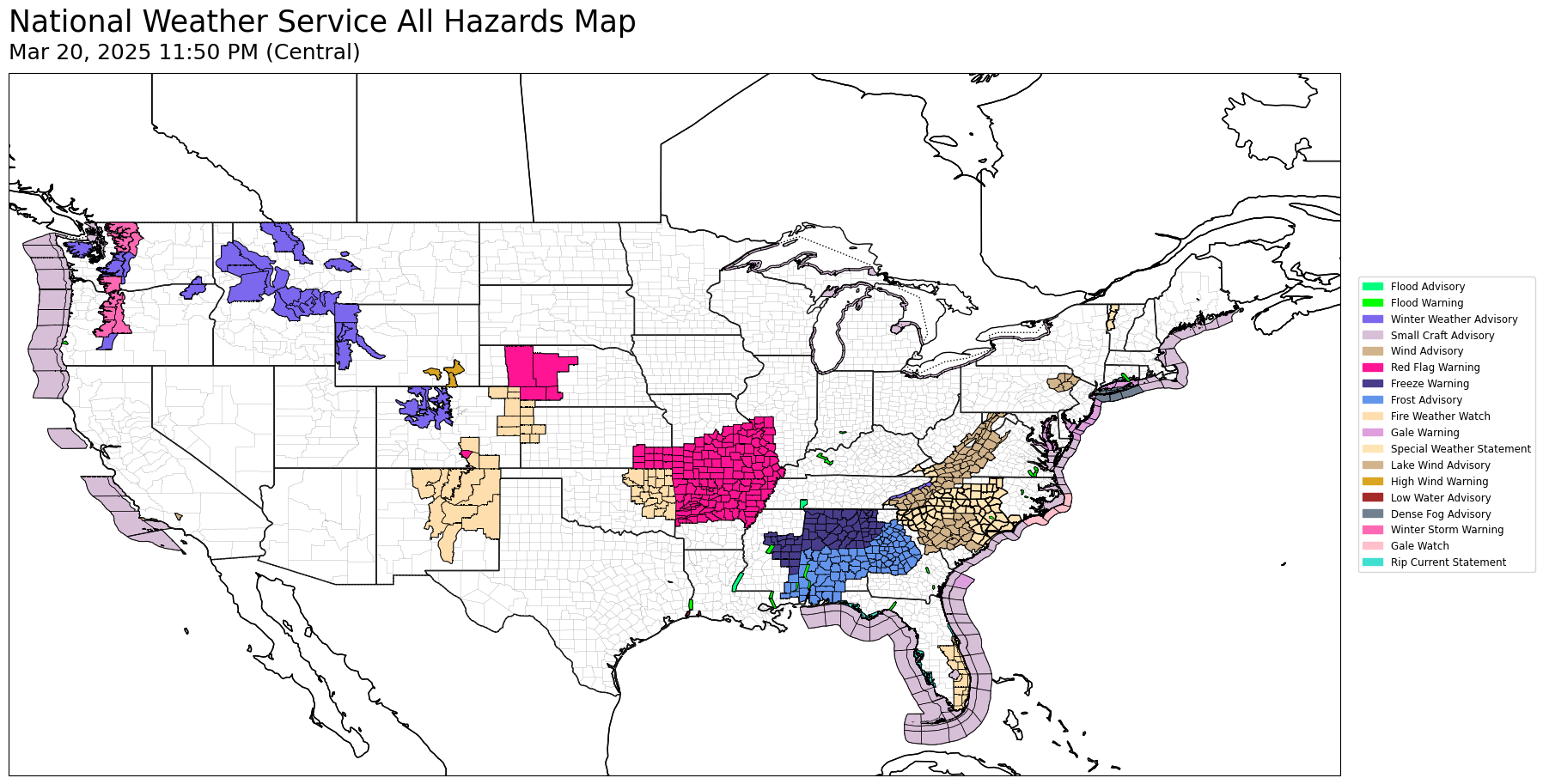 US National Hazzards Map